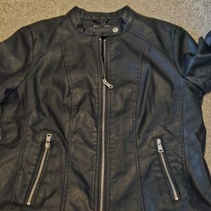 Baccini Black Faux Leather Jacket - Black